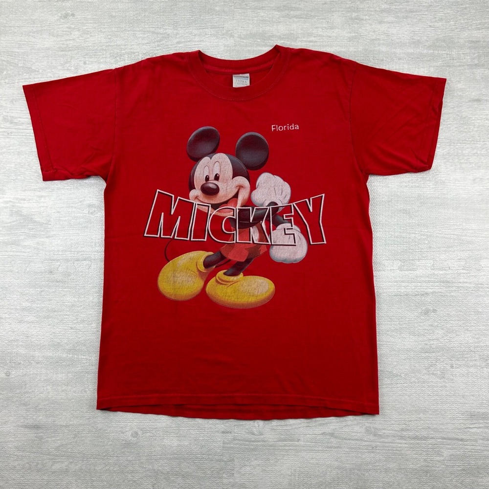 Vintage 90s Disney Mickey Mouse‎ Shirt Size Medium Red Florida